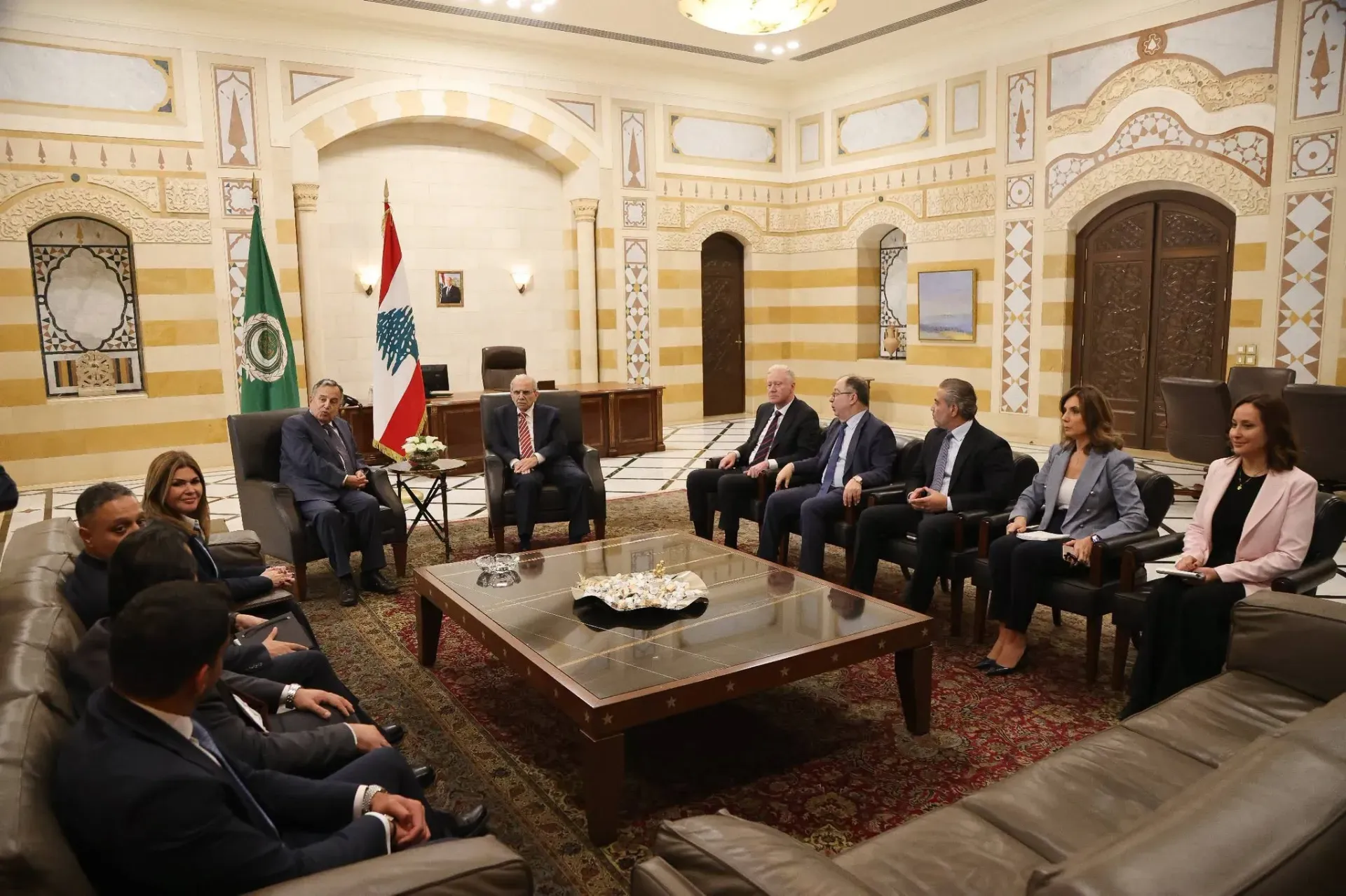Fahmy met with the presidents and deputies, carrying the Arab League’s support: The position is united against any infringement on Lebanon’s sovereignty and stability